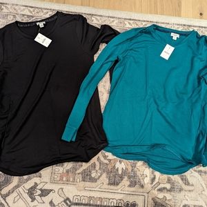 TWO NEW J. Crew Factory Long sleeve super comfy crewneck tees.
